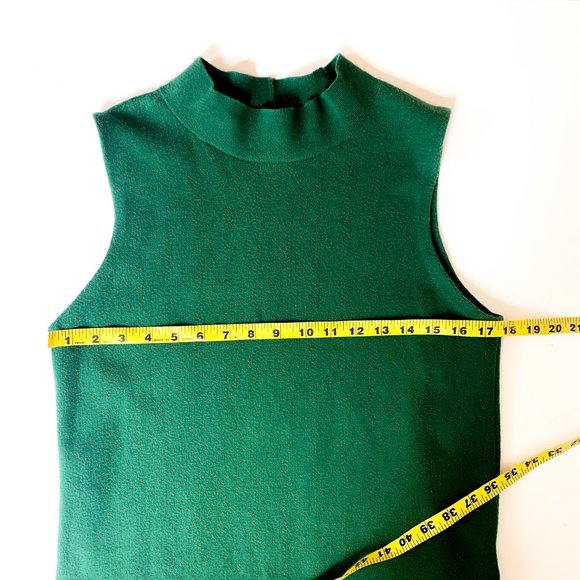 anthropologie green mockneck sleevless top M - Picture 4 of 6